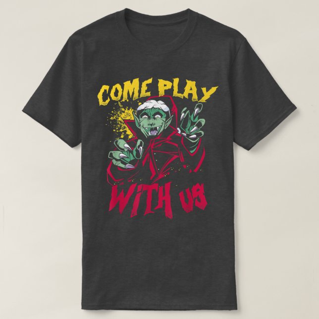 Come Play With Us Haunted Bewitch House Crew  Hall T-Shirt (Design Front)