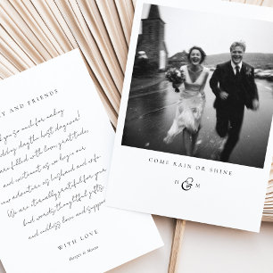 "COME RAIN OR SHINE" Photo Thank You Card