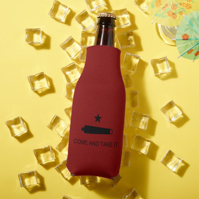 Come & Take It! Texas State battle Flag Bottle Cooler (In Situ Summer)