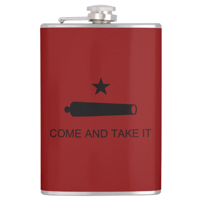 Come & Take It! Texas State battle Flag Hip Flask (Front)