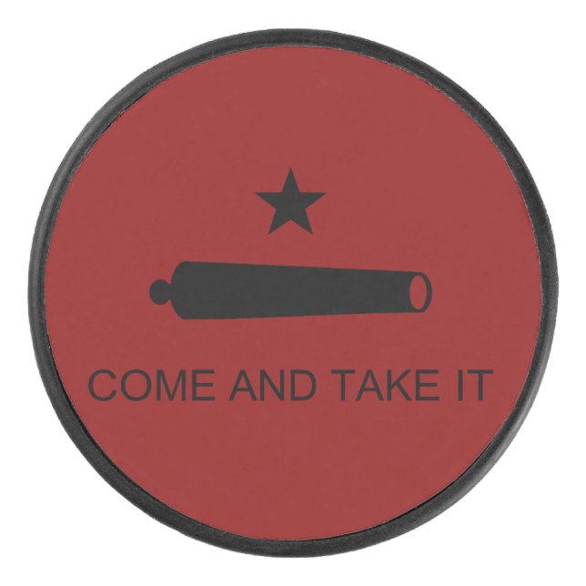 Come & Take It! Texas State battle Flag Hockey Puck (Front)