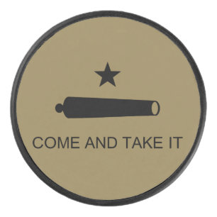 Come & Take It! Texas State battle Flag Hockey Puck