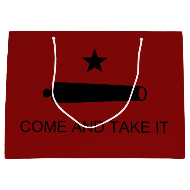 Come & Take It! Texas State battle Flag Large Gift Bag (Front)
