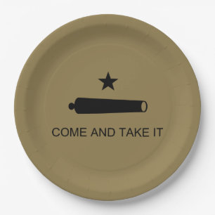 Come & Take It! Texas State battle Flag Paper Plate