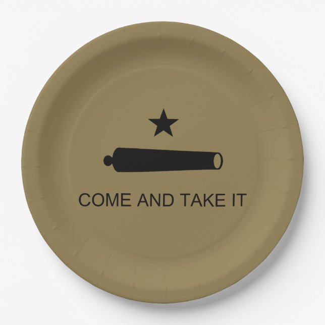 Come & Take It! Texas State battle Flag Paper Plate (Front)