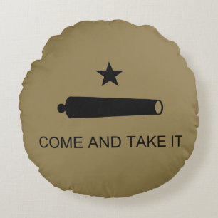 Come & Take It! Texas State battle Flag Round Cushion