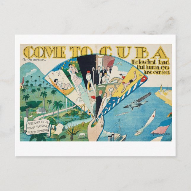 Come to Cuba vintage style postcard (Front)