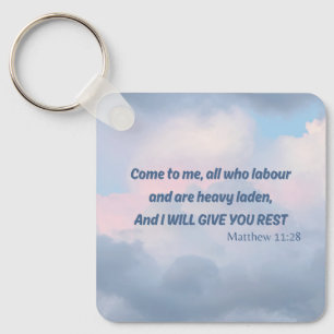 Come to me...... Bible verse Christian typography Key Ring