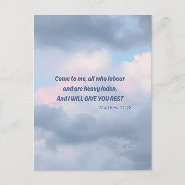 Come to me...... Bible verse Christian typography  Postcard (Front)