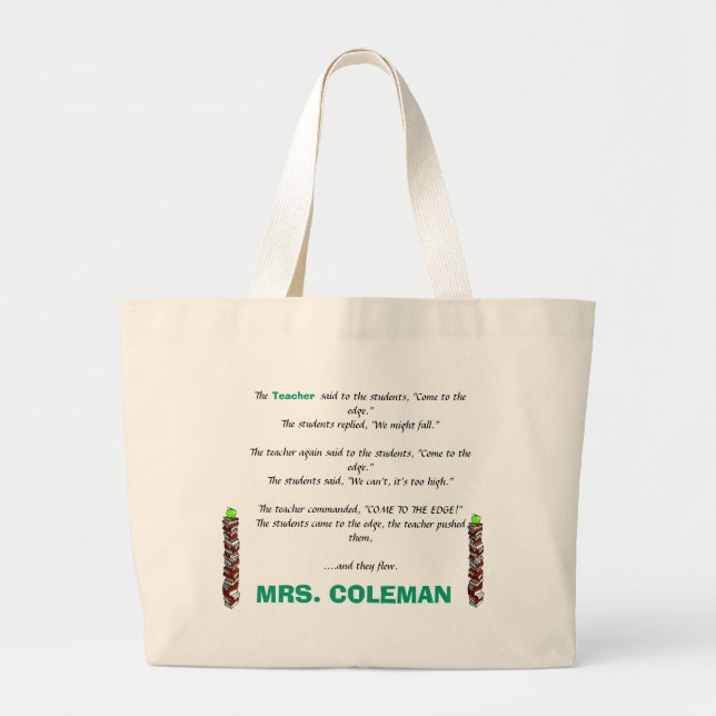 Come to the edge large tote bag (Front)