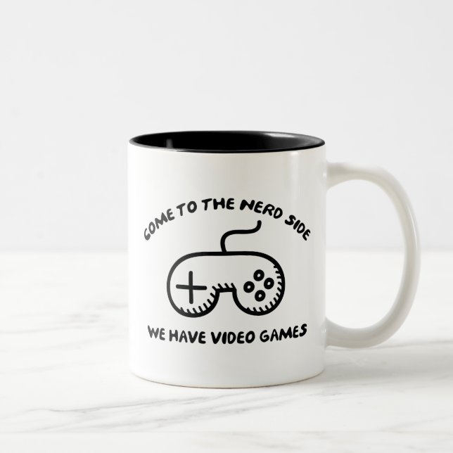 Come To The Nerd Side, We Have Video Games Two-Tone Coffee Mug (Right)