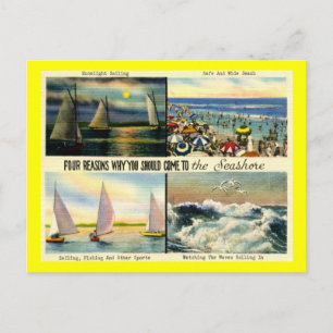 Come to the Seashore! Vintage Postcard