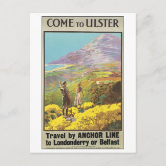 Come to Ulster Travel by Anchor Line Postcard