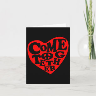 Come Together Peace Heart Sign Sticker Card