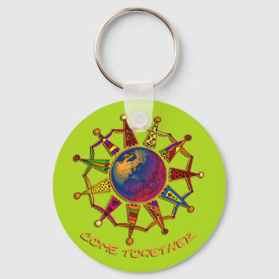Come Together People light green Key Ring