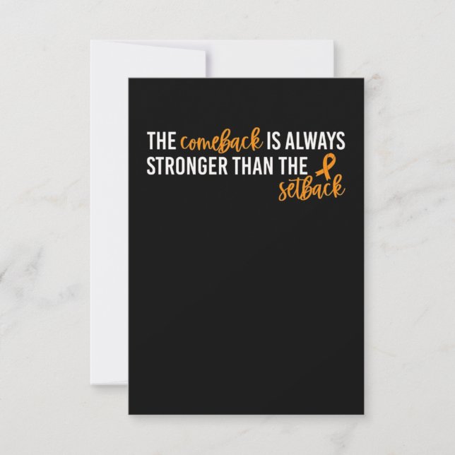 Comeback Is Always Stronger Prostate Cancer Card (Front)