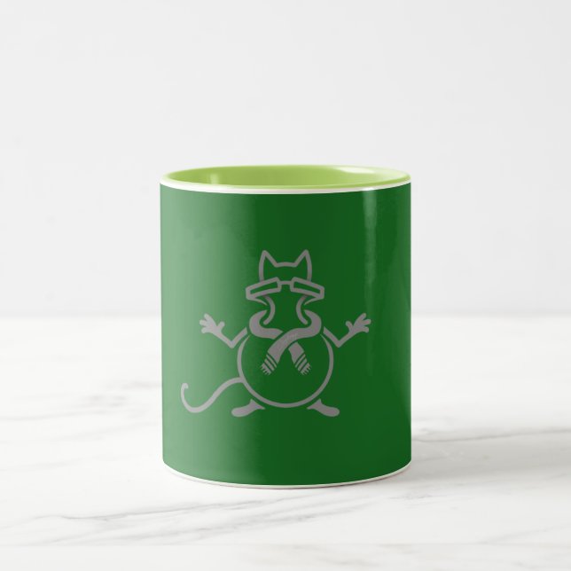 Comedian Cat Two-Tone Coffee Mug (Center)