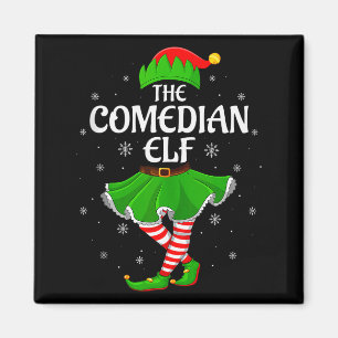 Comedian Elf Christmas Family Girls Women Elf Squa Magnet