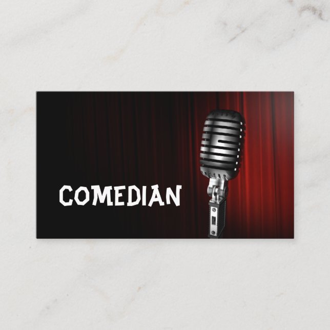 Comedian Entertainment Performer Comedy Theater Business Card (Front)