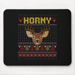 Comedic Reindeer Funny Weird Christmas Design  Mouse Pad