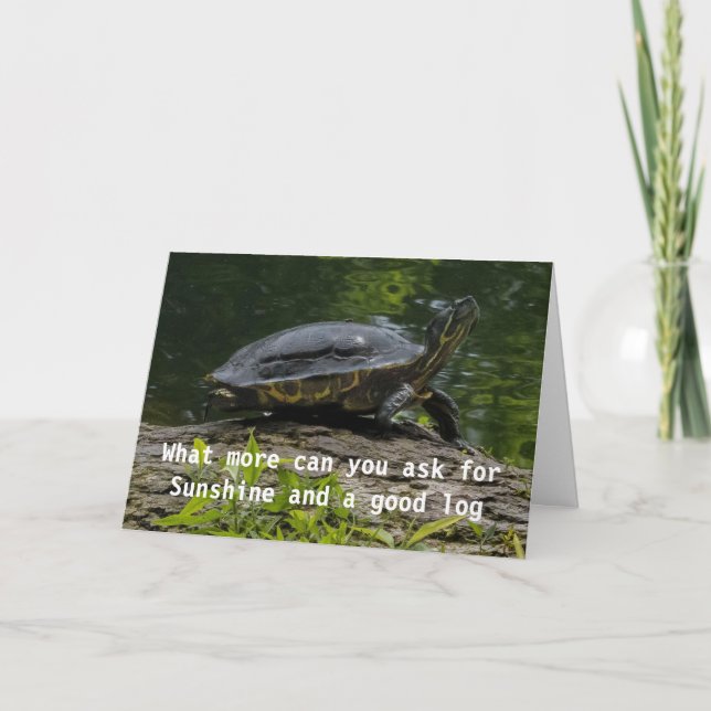 COMEDIC TURTLE'S  WISH FOR "YOUR BIRTHDAY" CARD (Front)