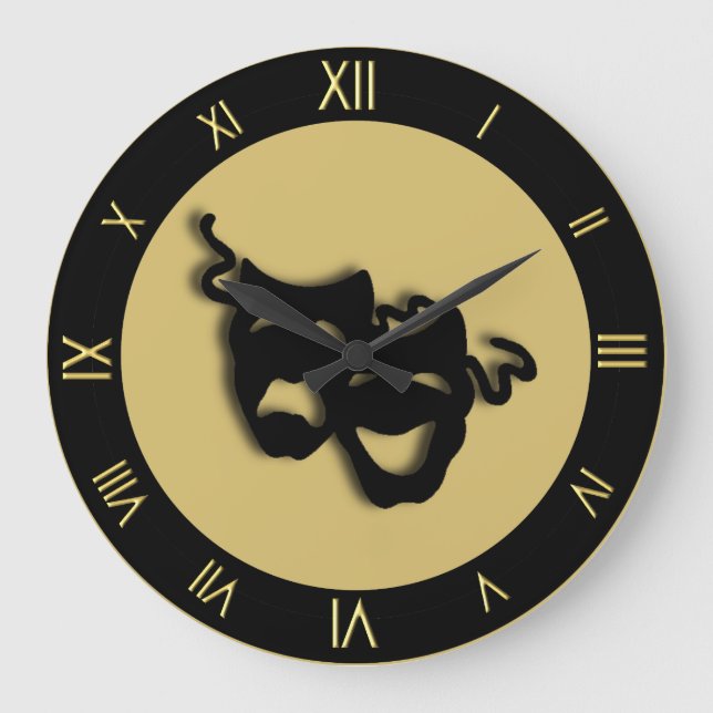 Comedy and Tragedy Golds Theatre Wall Clock (Front)