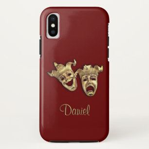 Comedy and Tragedy Maroon Theatre Case-Mate iPhone Case