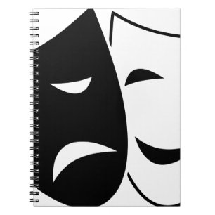 Comedy And Tragedy Mask Spiral Notebook