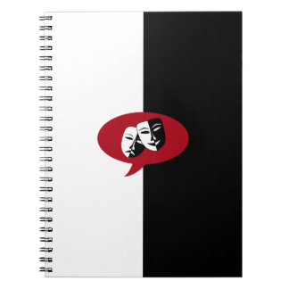 Comedy and Tragedy Masks Spiral Notebook