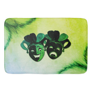 Comedy and Tragedy Theatre Design Green Bath Mat