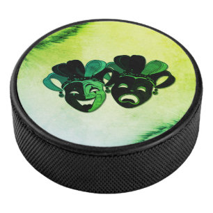 Comedy and Tragedy Theatre Design Green Hockey Puck