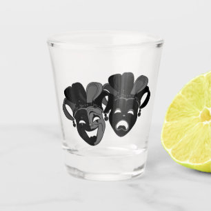 Comedy and Tragedy Theatre Jester Masks Shot Glass