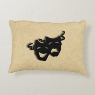 Comedy and Tragedy Theatre Leather Decorative Cushion