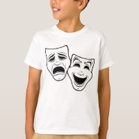 Comedy And Tragedy Theatre Masks Black Line