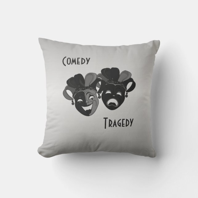 Comedy and Tragedy Theatre Masks Cushion (Front)