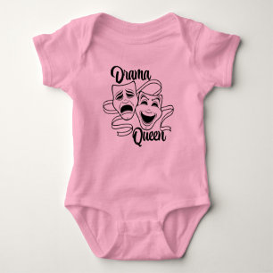Comedy And Tragedy Theatre Masks Drama Queen Black Baby Bodysuit
