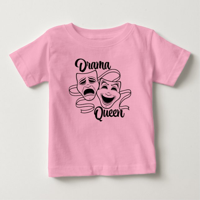 Comedy And Tragedy Theatre Masks Drama Queen Black Baby T-Shirt (Front)