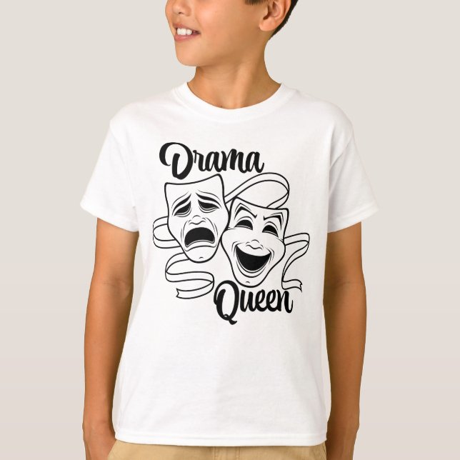 Comedy And Tragedy Theatre Masks Drama Queen Black T-Shirt (Front)