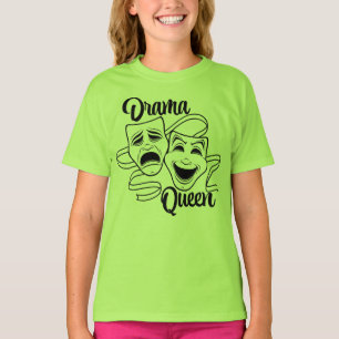 Comedy And Tragedy Theatre Masks Drama Queen Black T-Shirt