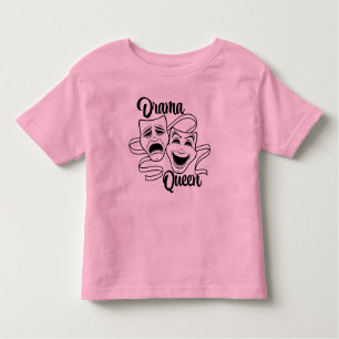 Comedy And Tragedy Theatre Masks Drama Queen Black Toddler T-Shirt