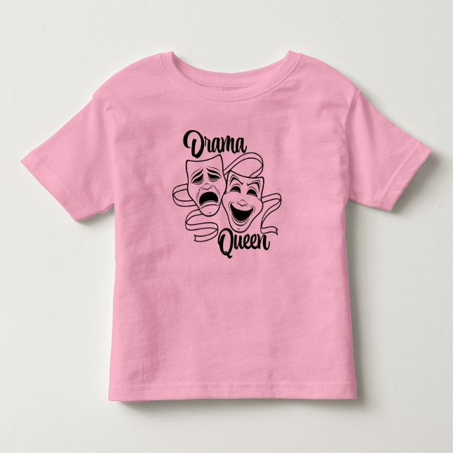 Comedy And Tragedy Theatre Masks Drama Queen Black Toddler T-Shirt (Front)