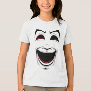 Comedy And Tragedy Theatre Masks Faces Tri-Blend Shirt