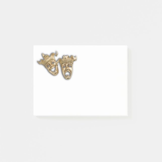 Comedy and Tragedy Theatre Masks Post-it Notes (Front)