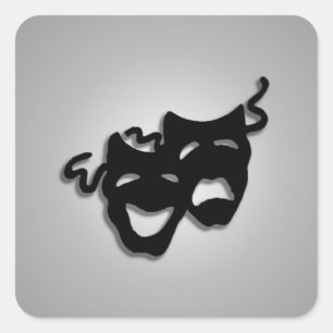 Comedy and Tragedy Theatre Masks Square Sticker