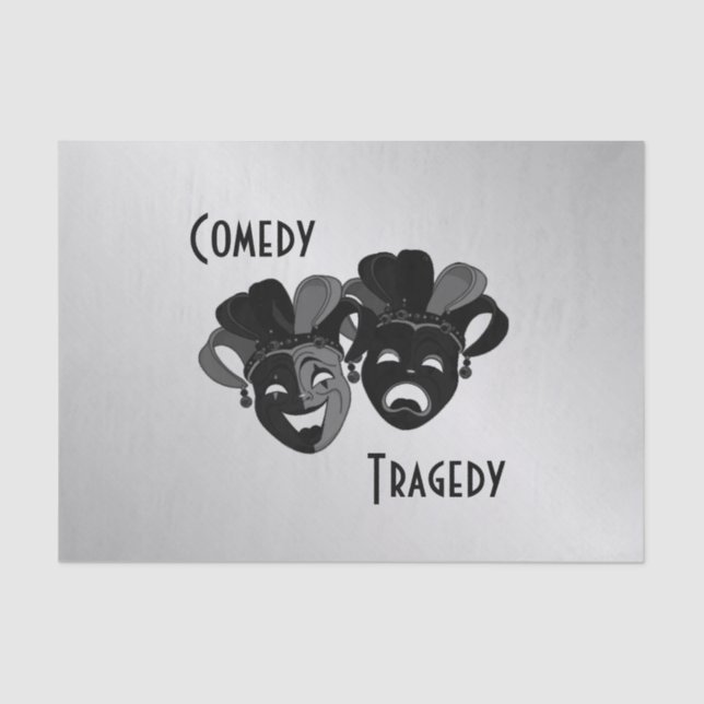 Comedy and Tragedy Theatre Masks Tissue Paper (Front)