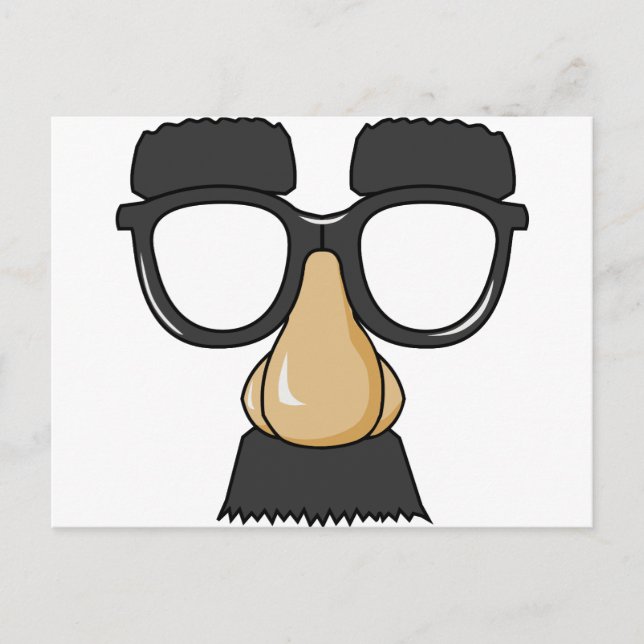 comedy funny glasses postcard (Front)