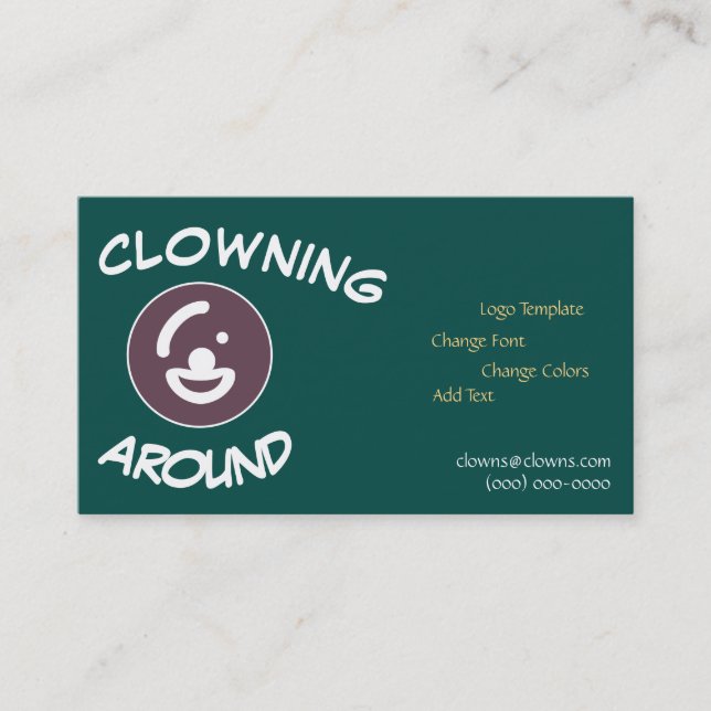 Comedy Logos Abstract Template Business Card (Front)