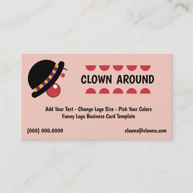 Comedy Logos Clown Business Card (Front)