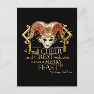 Comedy Of Errors Feast Quote (Gold Version) Postcard