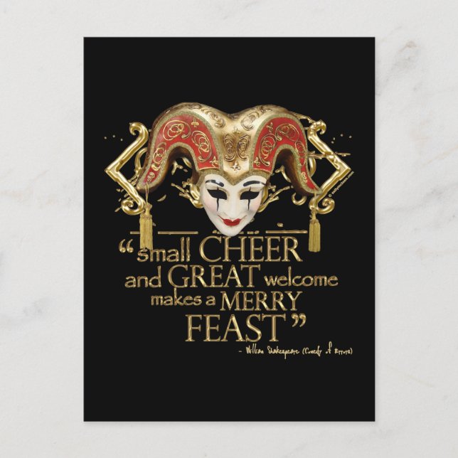 Comedy Of Errors Feast Quote (Gold Version) Postcard (Front)